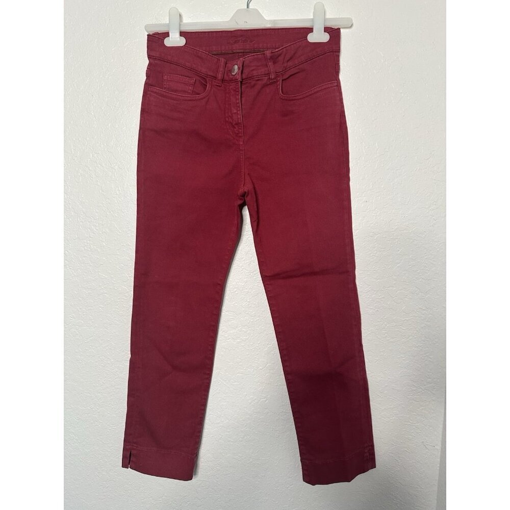 Loro Piana Luxury Women's  Red Straight‎ Leg Stretch Denim Jeans Size 40 EUC